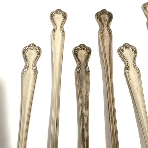 Silver iced tea spoons (8) Rogers Daybreak pattern vintage 1952 classic flatware - Picture 7 of 10